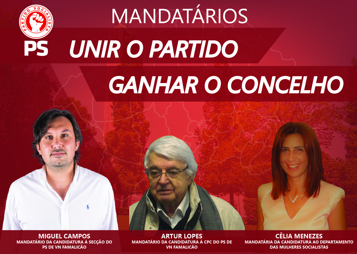 Famalicão: Artur Lopes, Célia Menezes e Miguel Campos são mandatários de Bruno Cunha