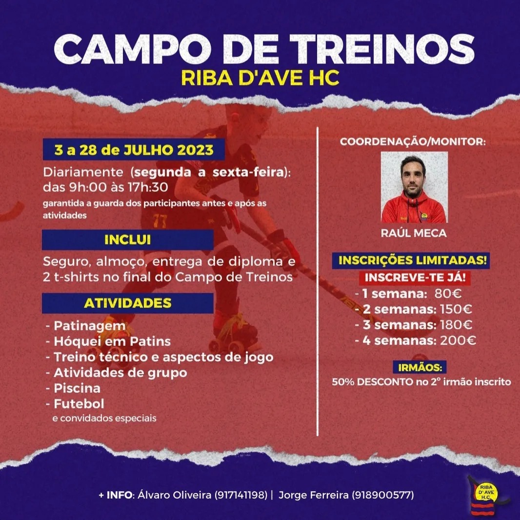 Famalicão: Campo de Treinos do Riba d´Ave de 3 a 28 de julho