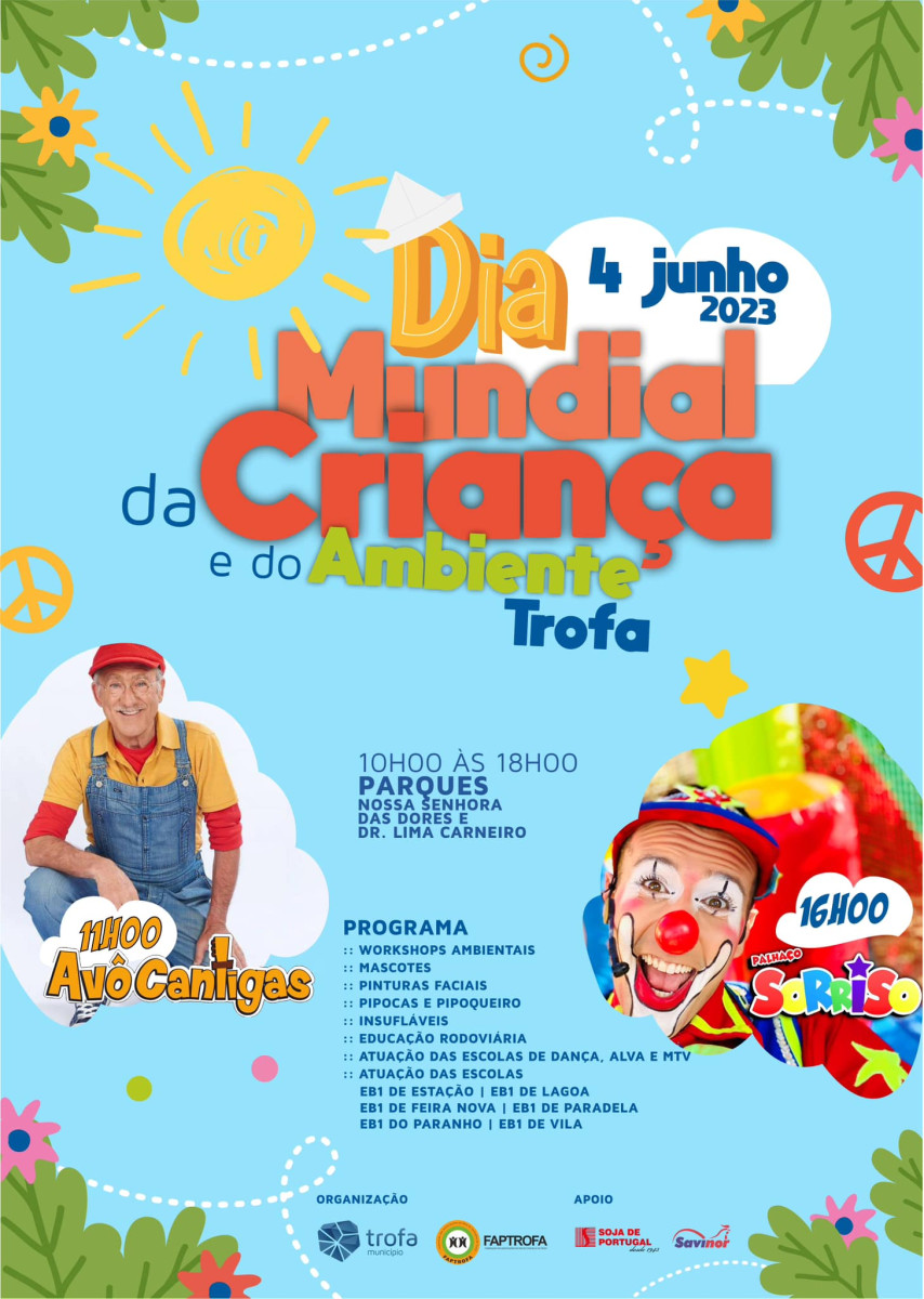 Trofa: Dia Mundial da Criança e do Ambiente com o Avô Cantigas e o Palhaço Sorrisos