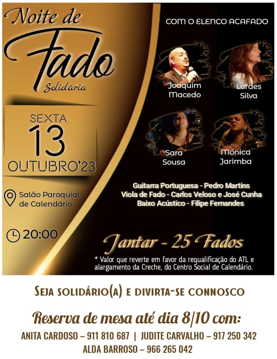 Famalicão: Centro Social de Calendário angaria fundos com jantar e Fado