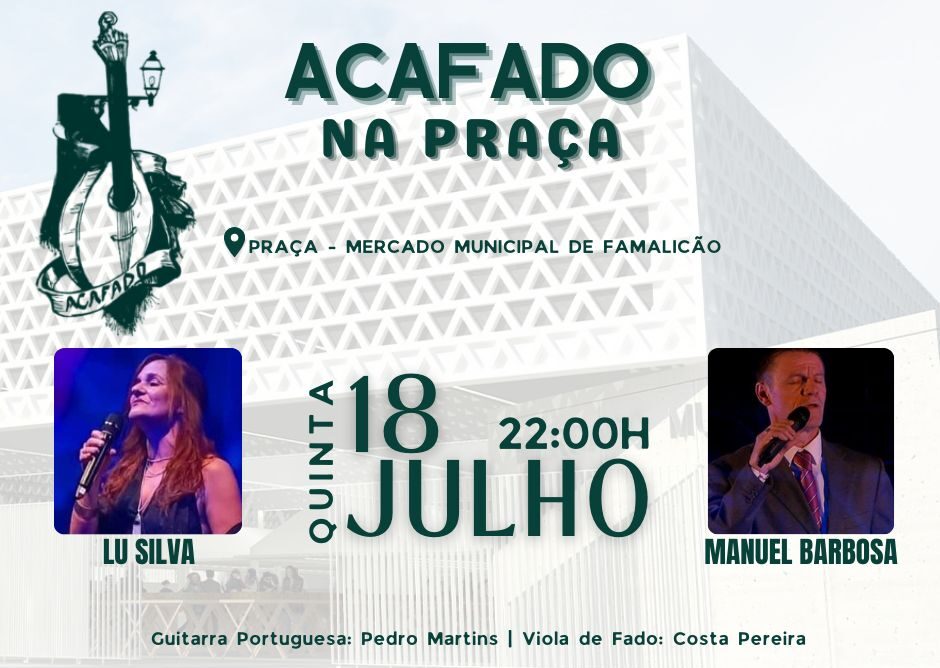 Famalicão: Na noite desta quinta-feira há Fado na Praça-Mercado