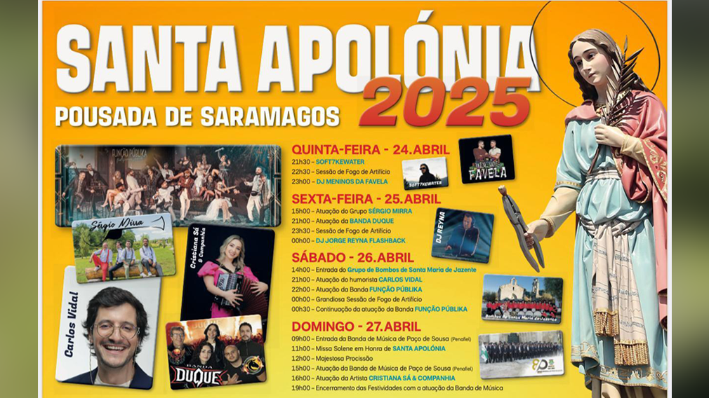 Famalicão: Carlos Vidal, Função Públika, Banda de Paço de Sousa animam festa em honra de Santa Apolónia