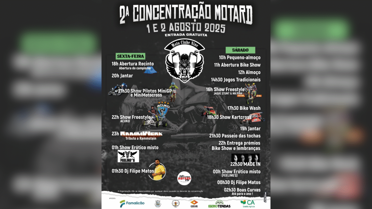 Arranca hoje a 2.ª Concentração Motard do Moto Clube Nine